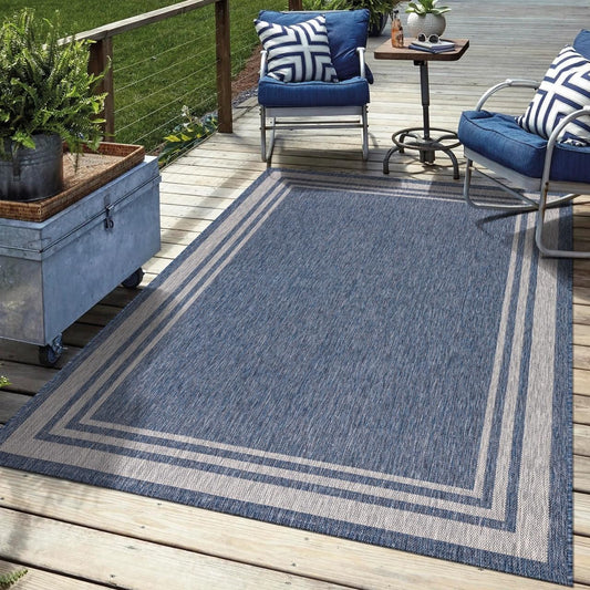 Keen Home Design Terrace Outdoor Area Rug - 8x10 Washable Indoor/Outdoor Rug for Patio, Kitchen, Balcony, Beach, Garden, Deck and Porch, Size: 7'7"x10'