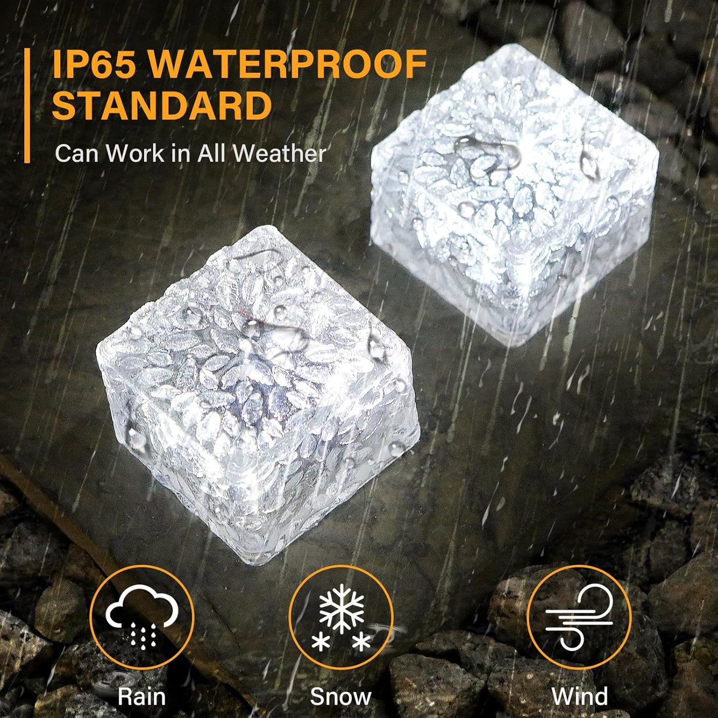 Solar Brick Lights - Outdoor Waterproof Patio & Garden Decor (3 Packs) for Patio, Yard, Walkway, Pathway