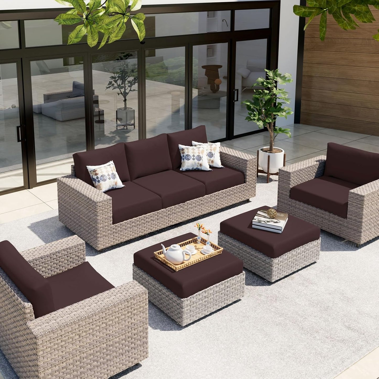 hyha Waterproof Couch Cushion Covers, Sectional Sofa Slipcovers Washable, L Shape Chaise Dog Couch Covers for Sectional Sofa, Universal Furniture Protector (1 Piece for Chaise, Chocolate)