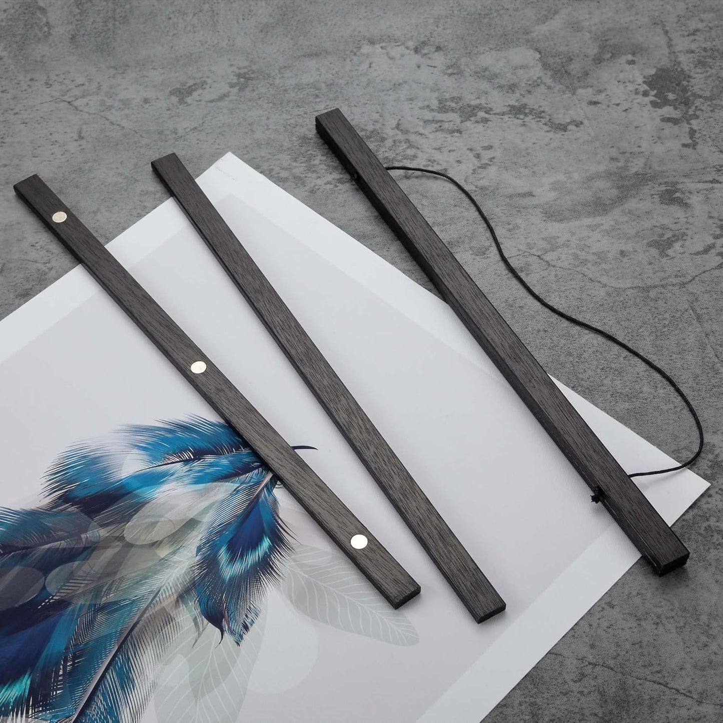 Magnetic Poster Hanger Frame, 32x24 32x48 32x40 Teak Wood Magnet Poster Frame for Posters, Prints, Photos, Pictures, Maps, Scrolls, and Canvas Artwork(Black, 32")