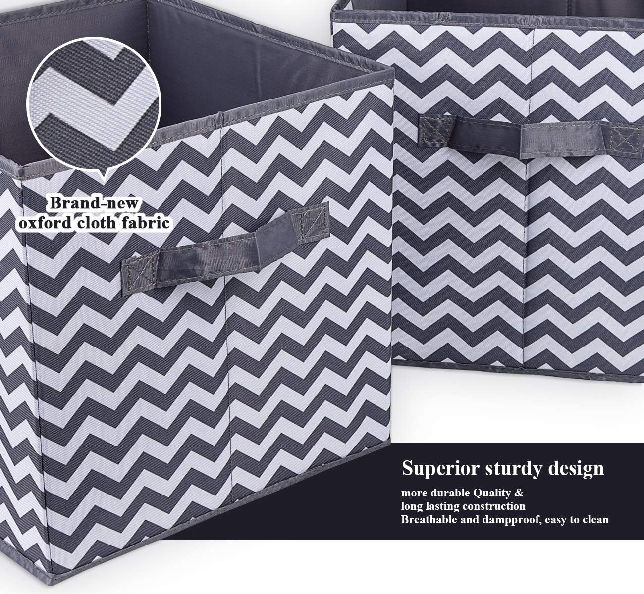 storage box Oxford fabric set of 4, foldable storage box fabric box in cube shape 30x30x30 cm for closet, clothes, books, cosmetics, toys