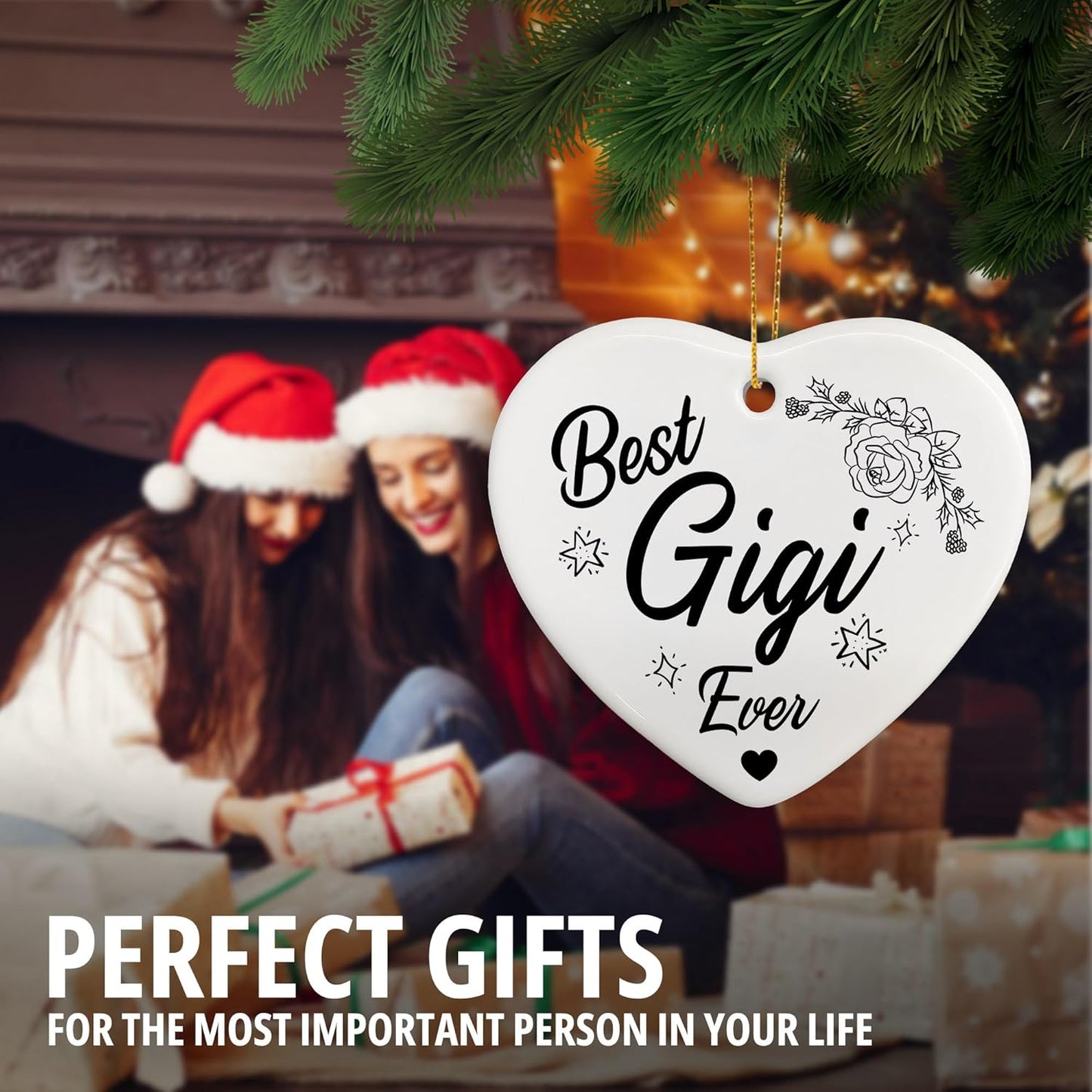 Best Gigi Ever Gifts for Christmas, Gigi Gifts for Grandma Nana from Grandkids, Gigi Ceramic Christmas Ornaments, Grandma Christmas Tree Decorations Ornaments, Gigi Christmas Hanging Decor