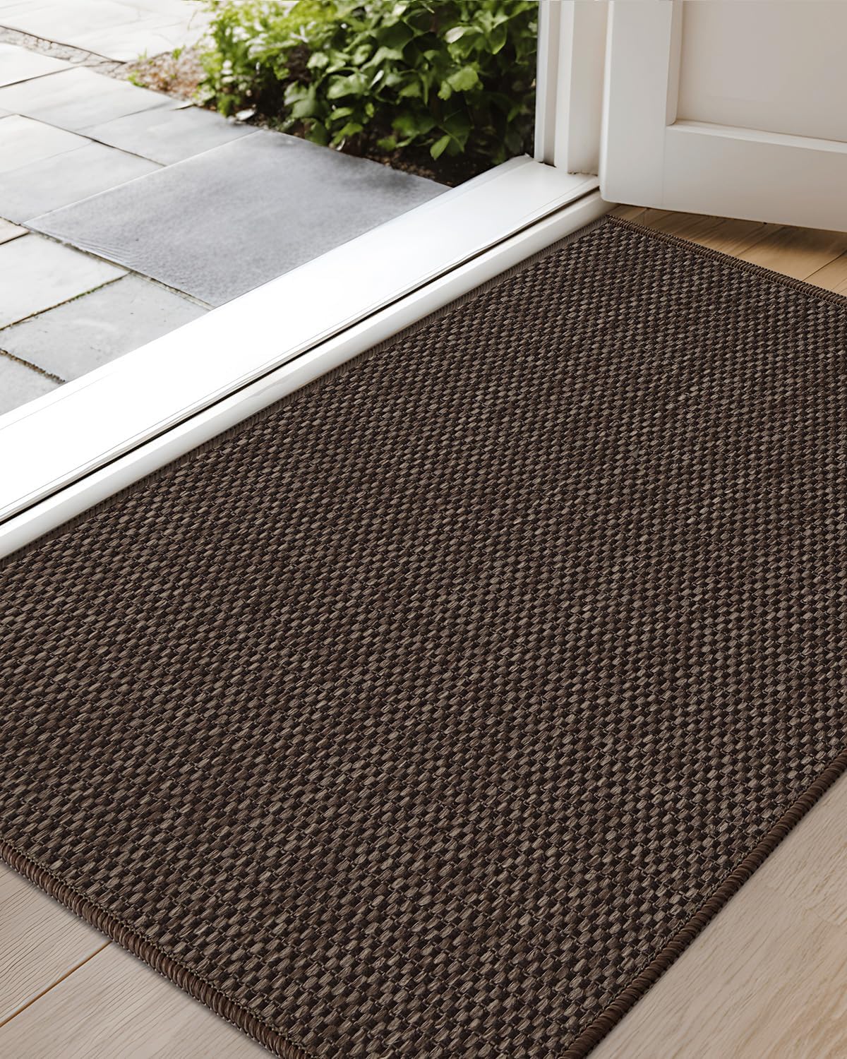 Color&Geometry Front Door Mat Indoor 24"x40", Rugs for Entryway, Non Slip Washable Low-Profile Inside, Entry Mat Entry Rug Door Mat Indoor Entrance, Brown (Rolled-up NO Creases)