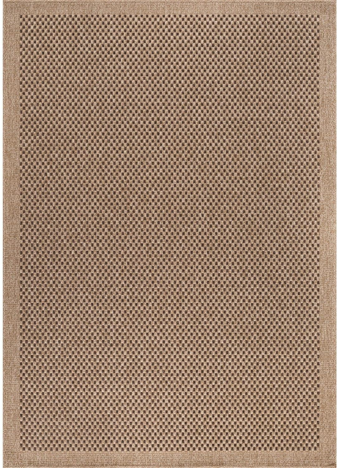 CAMILSON Easy Jute Rug 10x14, Indoor Outdoor Natural Color Fiber Area Rugs for Living Room Patio and Kitchen Rug, Sisal Boho Woven Design, Easy-Cleaning, Washable Outside Carpet Alfombras (10 x 14)