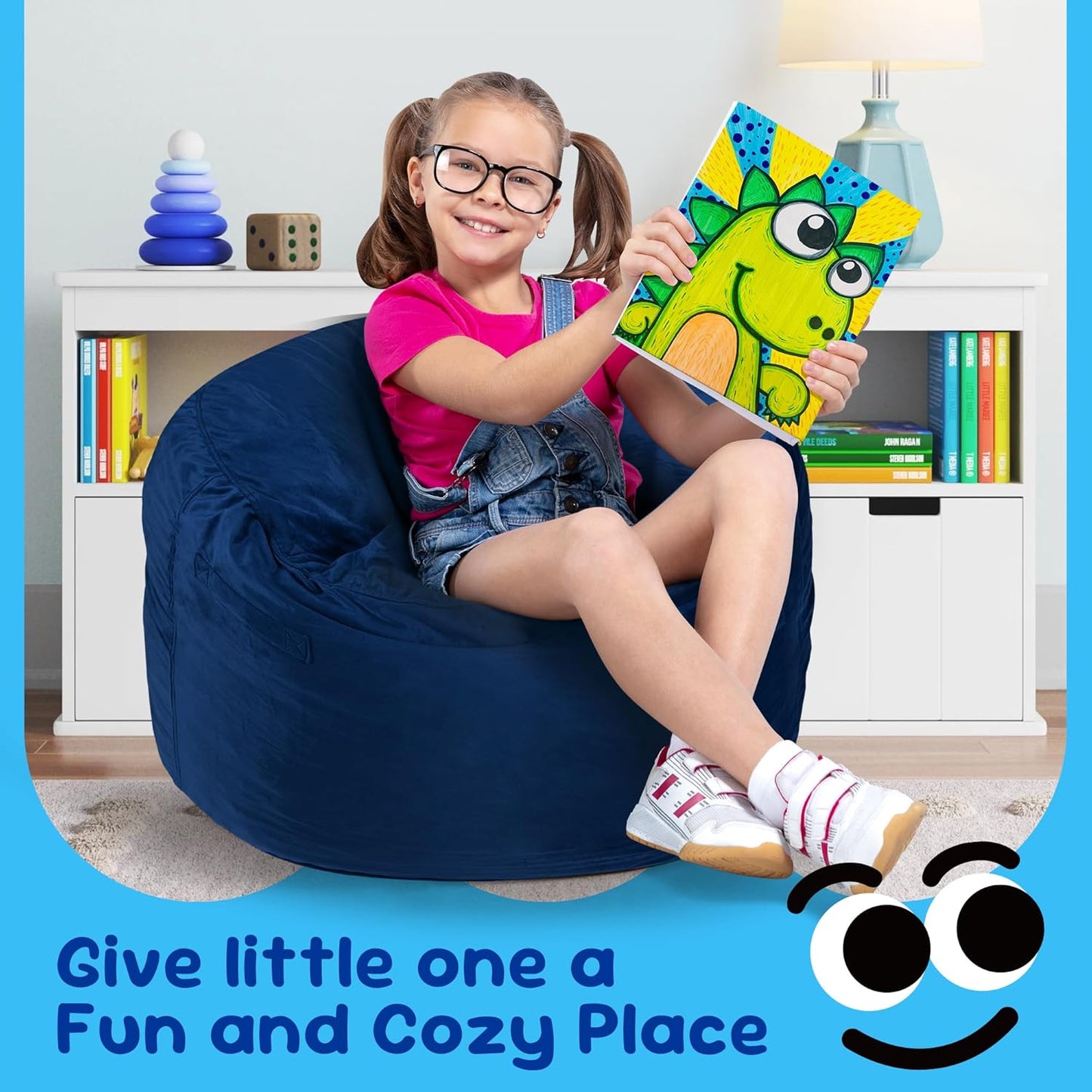 Hobestluk Bean Bag Chairs 2.5FT Bean Bag Chair with Memory Foam Filled & Machine Washable Cover,Beanbag Chair, Small Bean Bag Chairs for Playroom, Living Room, Bedroom