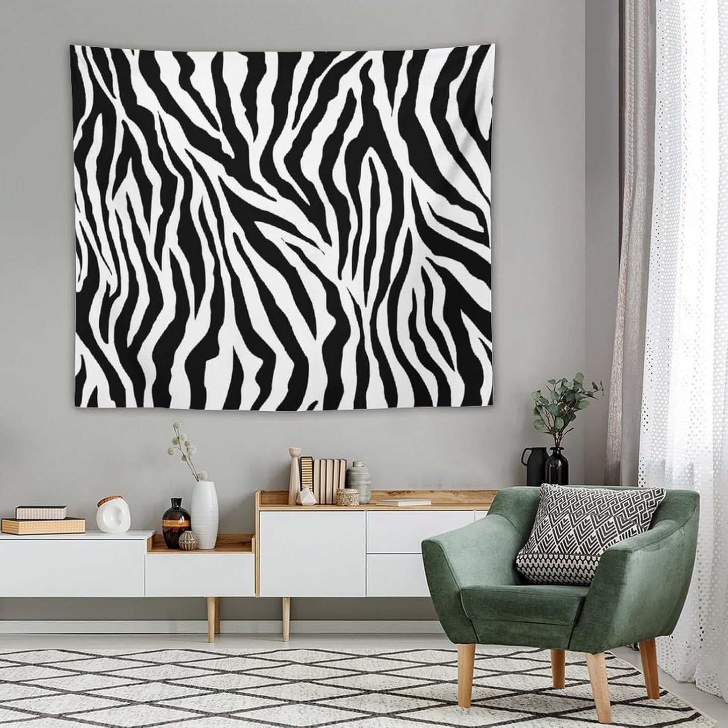 HZOHNAGO Zebra Print Tapestry Nature Wild Animals Black and White Stripe Printed Wall Tapestry Painting Wall Hanging for Bedroom Living Room Dorm 60" W x 50" H