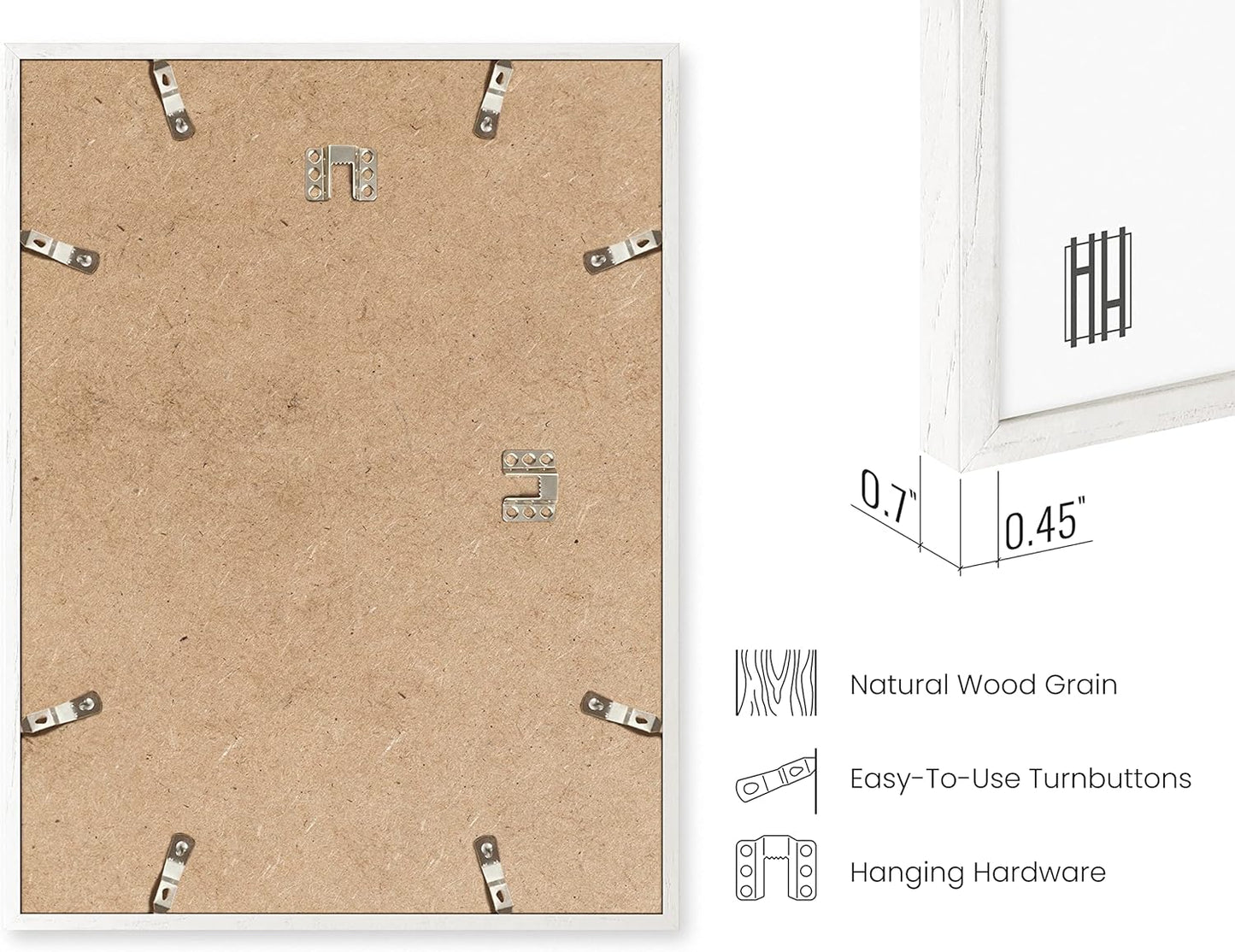 HAUS AND HUES 20 x 30 Frame -20 By 30 Picture Frame, 20x30 Poster Frame Wood, Big 20 Inch x 30 Inch Frame, Natural 30x20 Picture Frame, 20 x 30 Picture Frame (20x30 White Frame)