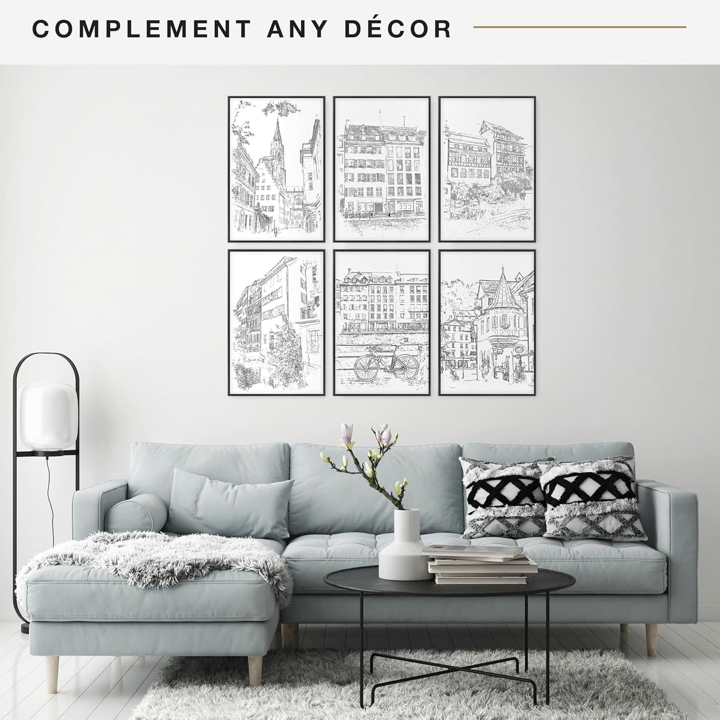 MCS Original Poster Frame 16x24 Black Lightweight Vertical & Horizontal Wall Hanging Large Picture Frame for Posters, Art Prints & Gallery Wall (6-Pack)