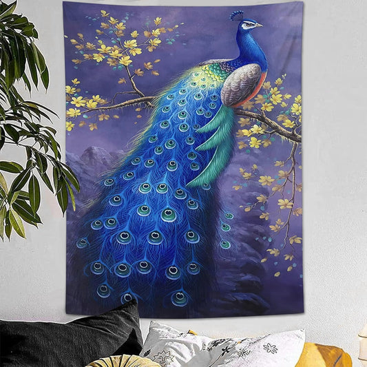 yowecso Peacock Tapestry - Purple Peacock Wall Hanging for Bedroom, Living Room & Dorm - 40"x60"