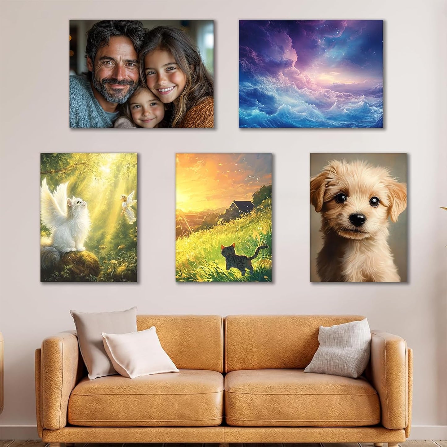 GAIYUAO Customized Canvas Pictures for Wall Custom Canvas Print Poster Personalized Photo Prints Frame Large Wall Art Picture for Living Room 20x30in