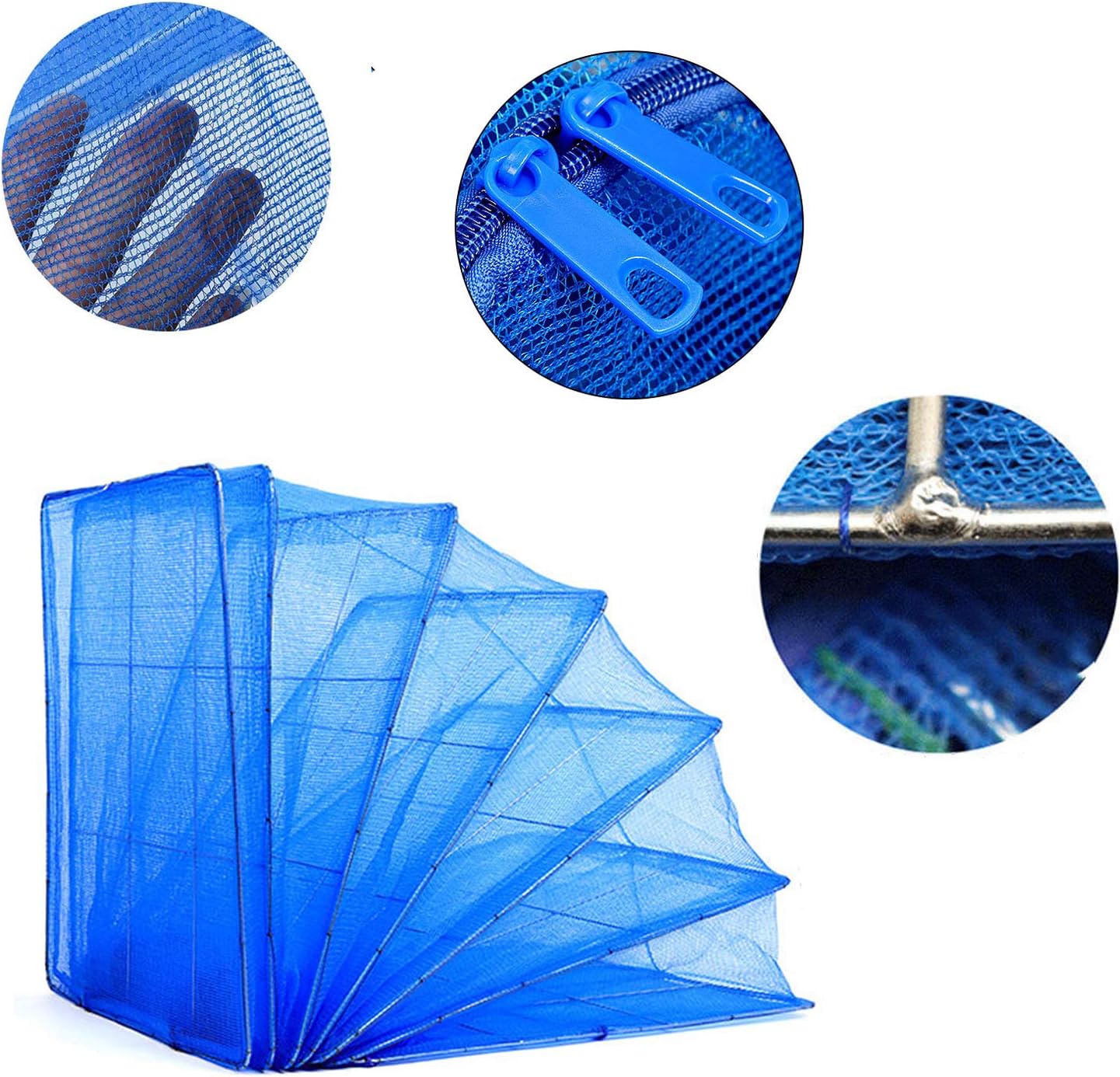 Hwayslon Hanging Drying Net Foldable Drying Rack Net Dryer 19.7"x19.7"x37.4" 6 Layer Folding Fish Mesh Collapsible Dry Net with Zippers for Fish Vegetables Drying Seeds Fruit Herb