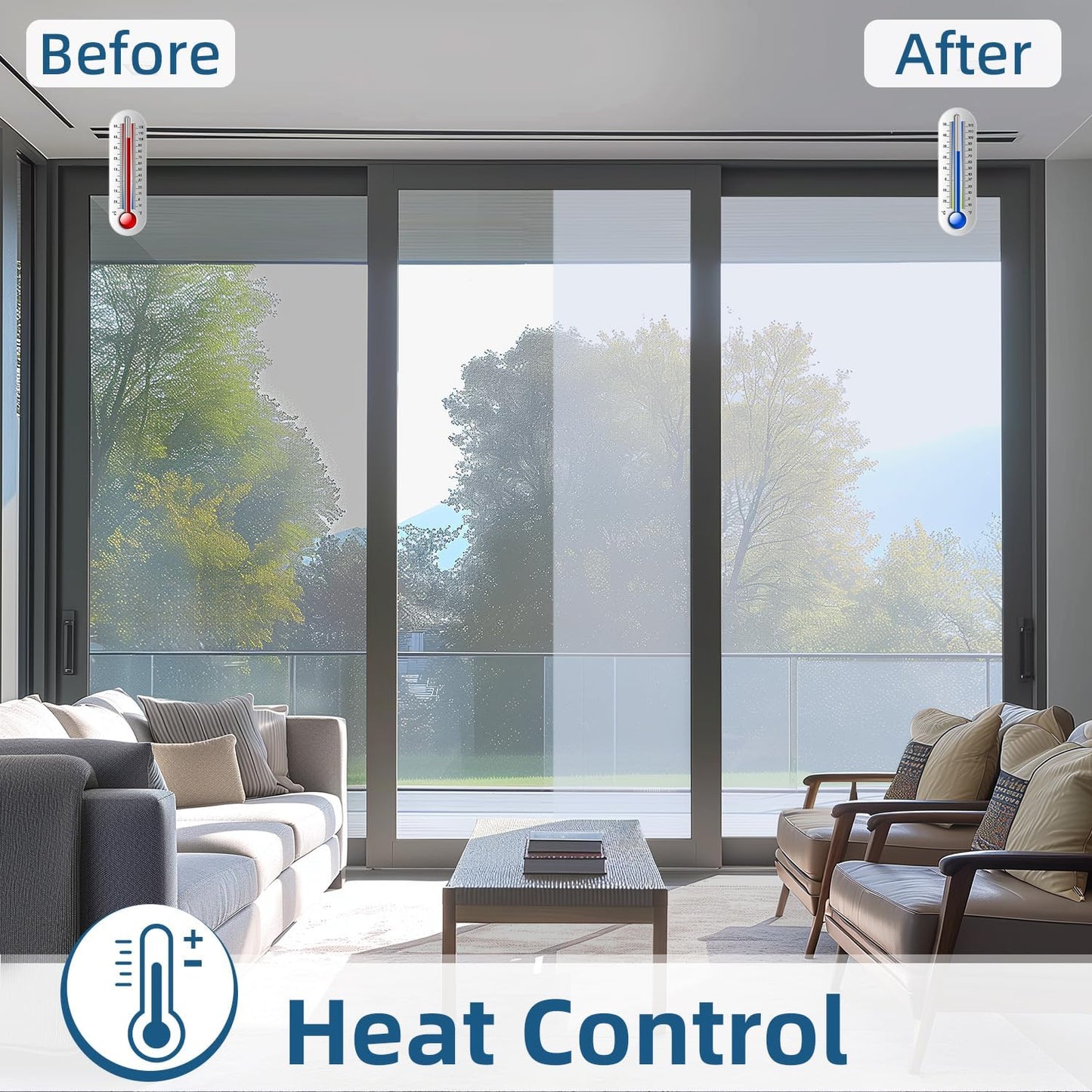 DUOFIRE One Way Window Film Privacy See Out Not in Heat Blocker Window Tint Reflective Mirror Windows Tinting Film for Home Static Cling Anti-UV Sun Blocking Windows Covering（Silver, 17.4x78.7in）