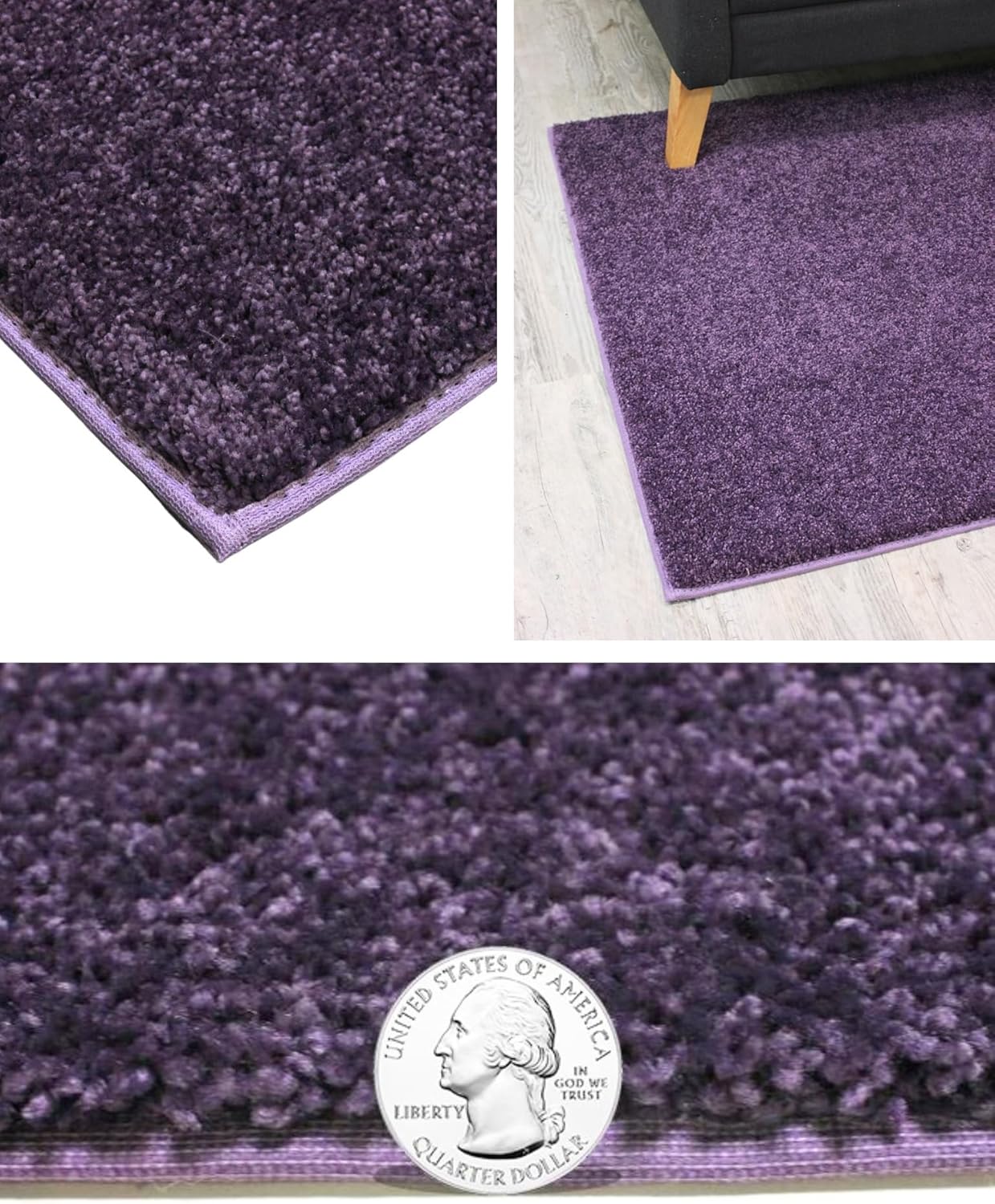 KOECKRITZ Soft and Colorful Kids Classroom Area Rugs (Passes Flammability Pill Test) Many Sizes and Bright Colors to Select from (4' x 4', Eggplant)