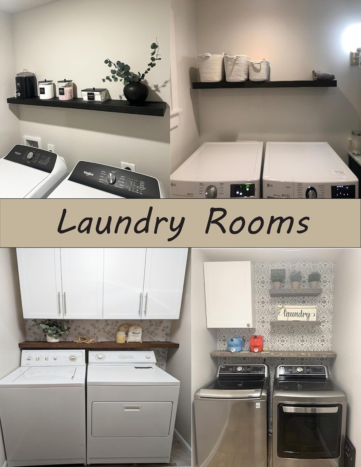 joelsantiques 72 Inch Wooden Floating Shelves for Wall - 72x8x2 in - Made of Natural Wood - Long Wall Shelves for Bedroom - Perfect for Living Room, Kitchen - Black