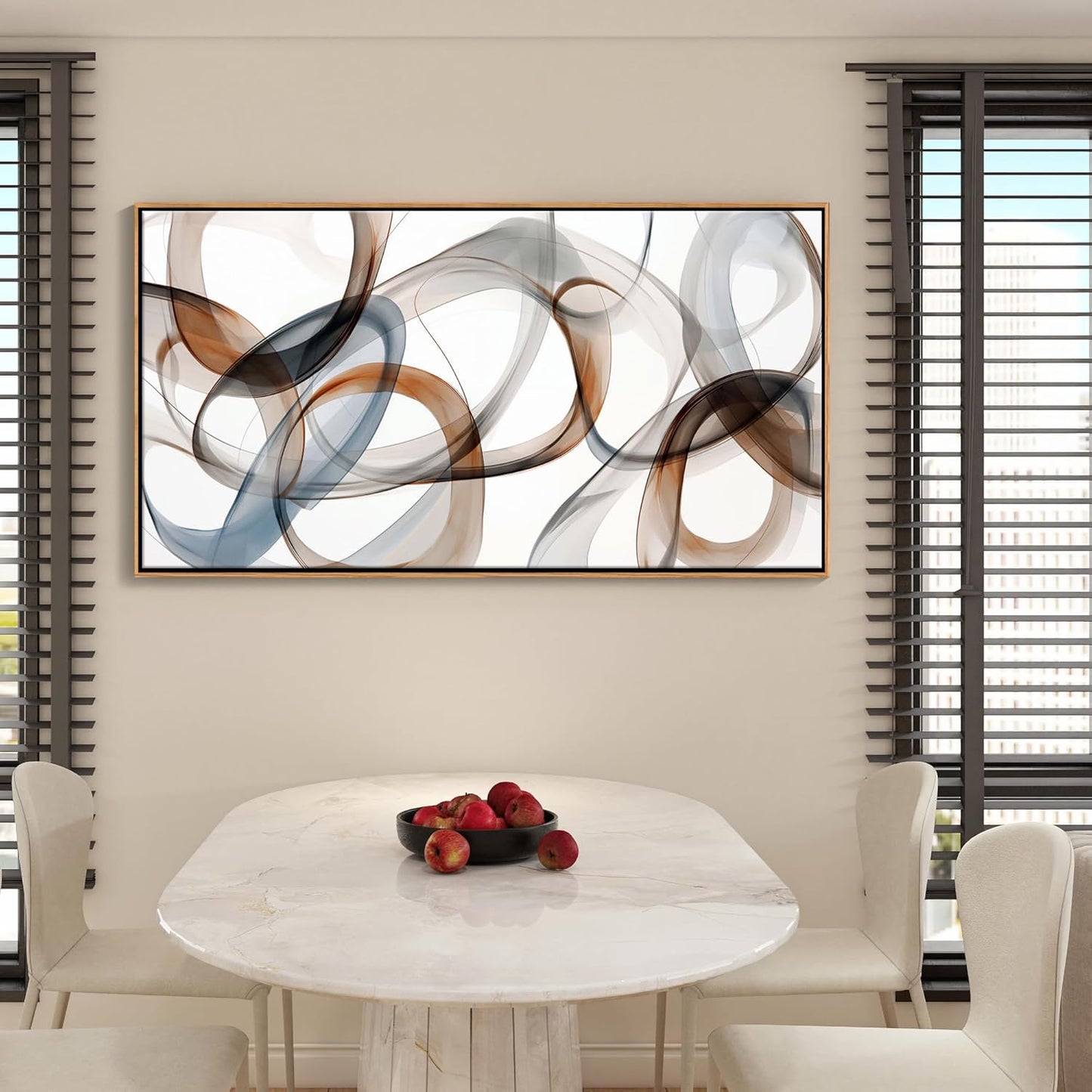 Large Wall Art - Framed Canvas Wall Art Abstract Wall Decor for Living Room - Modern Minimalist Style Artwork Decorations Wooden Frames for Canvas Paintings 29×58IN