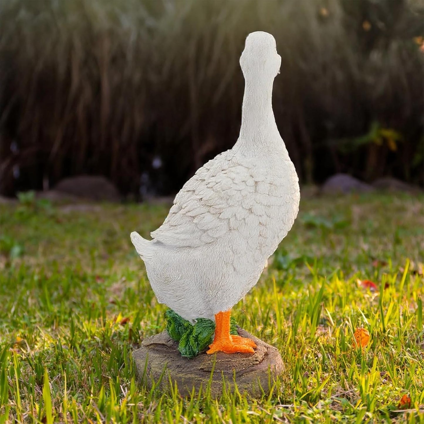 Elenon Goose Statue Garden Decorative, 11 inch High Adorable Flower Bed Outdoor Decor, Yard Patio Art Decor Sculptures Table Ornament