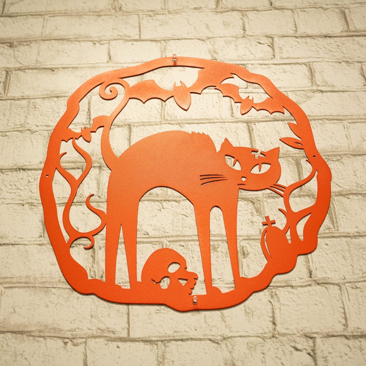 RealSteel Halloween Decoration, Indoor or Outdoor Wreath Front Door Sign, Wall Decor, Door Sign