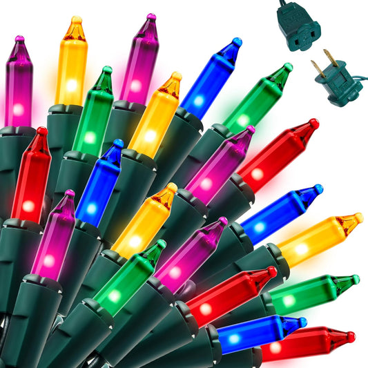 Joiedomi Multicolor Christmas String Lights,450(3x150) 93.6FT Christmas Fairy Tree Lights Plug in for Indoor Outdoor Xmas Decorations Patio Holiday Theme Party Yard House,Green Wire