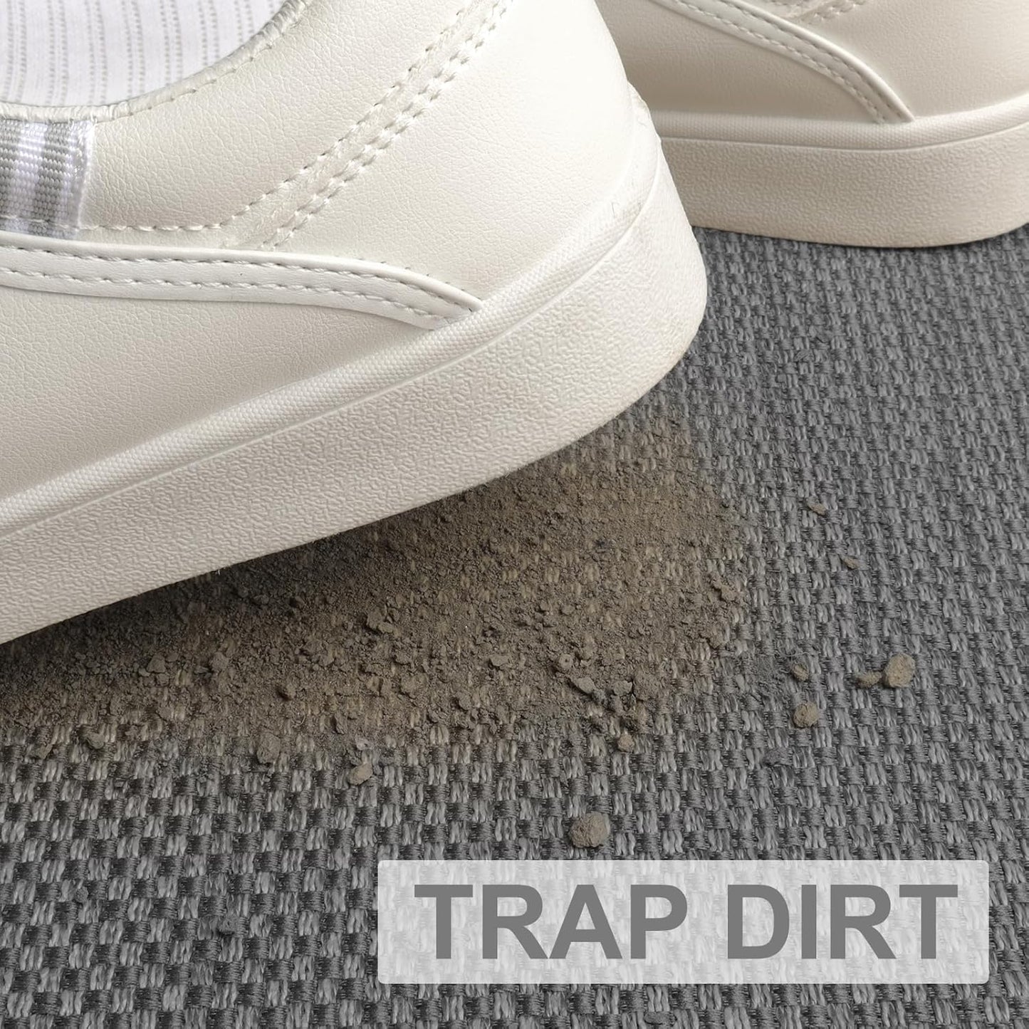 LEKEEPGO Door Mat 24"x36", Non Slip Door Mat Indoor Entrance, Rubber Backing Front Indoor Door mat Washable Absorbent Low-Profile Entryway Entry Resist Dirt Inside Door Mats, Light Grey