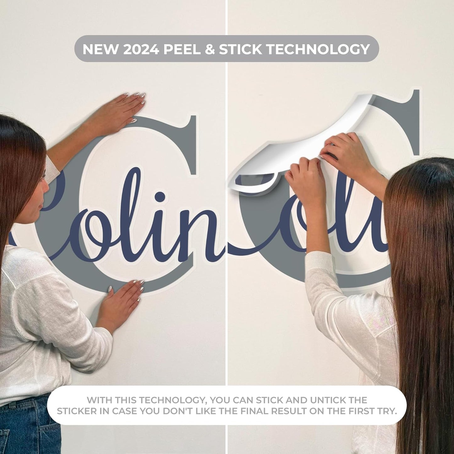 Personalized Name Wall Decals for Girls Bedroom - Butterfly Pink Room Decor with Rainbow Options - Multiple Sizes