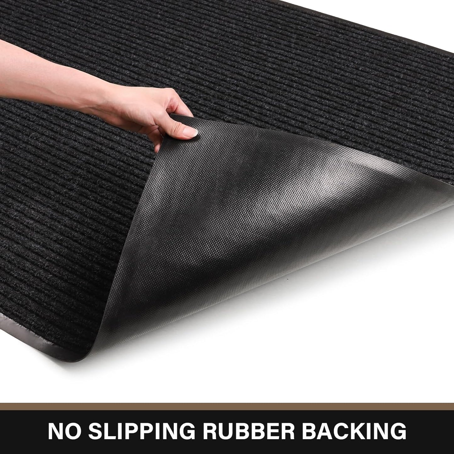 Large Front Door Mat, 60" x 36" Durable Front Doormat, Heavy Duty Large Welcome Door Matt for Home Entrance, No Slip Rubber Low Profile Door Mats for High Traffic Area