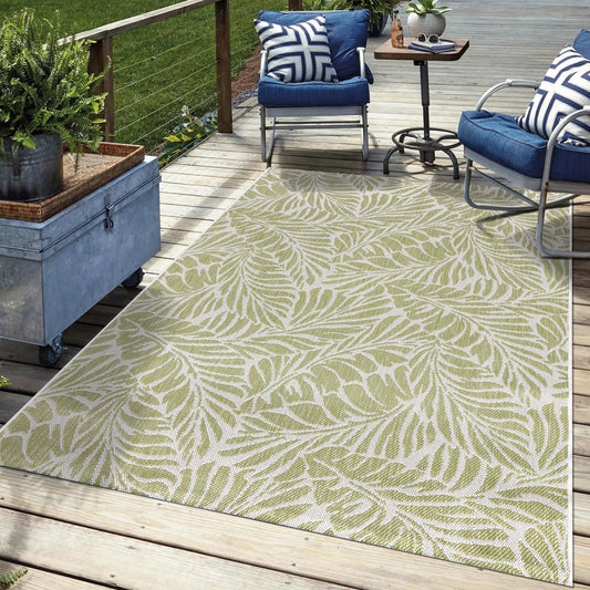 Keen Home Design Terrace Outdoor Area Rug - 10x14 Washable Indoor/Outdoor Rug for Patio, Kitchen, Balcony, Beach, Garden, Deck and Porch, Size: 10'x14'