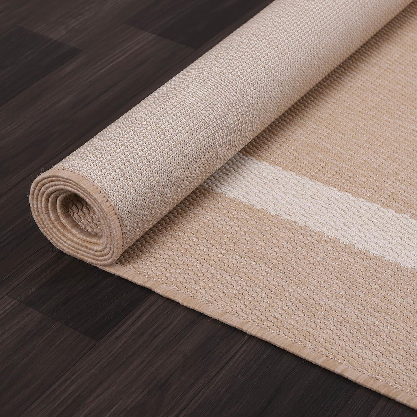 Bordered Outdoor Rug 6x9 Washable Outside Carpet for Indoor Patio Porch Waterproof Easy Cleaning Non Shedding Area Rugs Beige 6 x 9