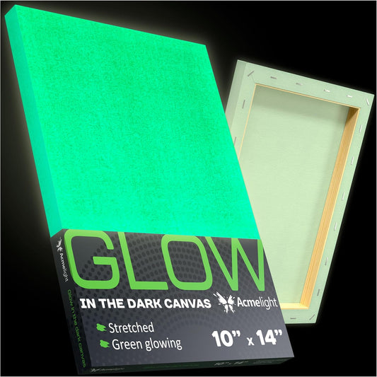 Glow in The Dark Canvas Boards – 2 Pack of 10×14″ Painting Panels – Neon-Ready Art Canvases for Acrylic, Oil & Glow Paints – Creative Gift for Artists, Kids & Decoration