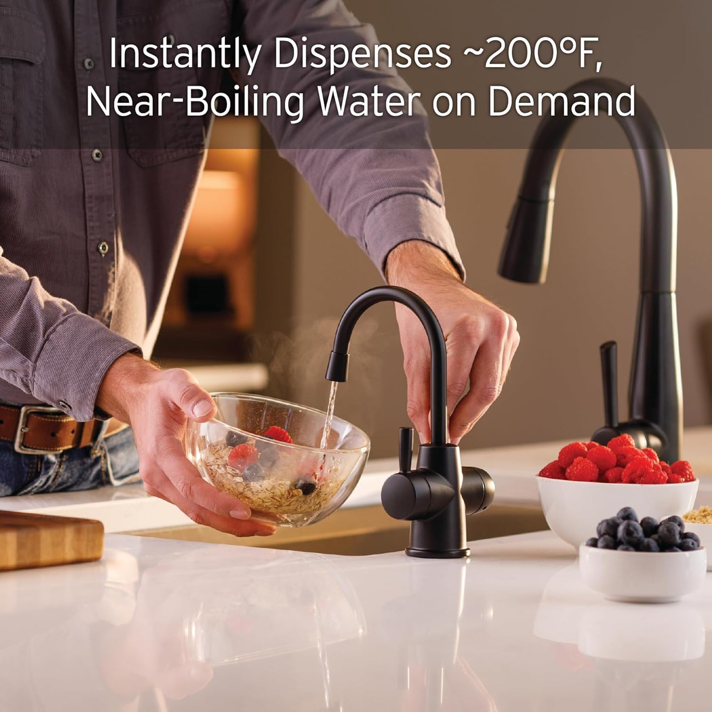 InSinkErator Stainless Steel Tank, HC250MBLK-SS HOT250 System & F-2000S Premium Under Sink Water Filtration System for Instant Hot and Cold Water Dispenser System