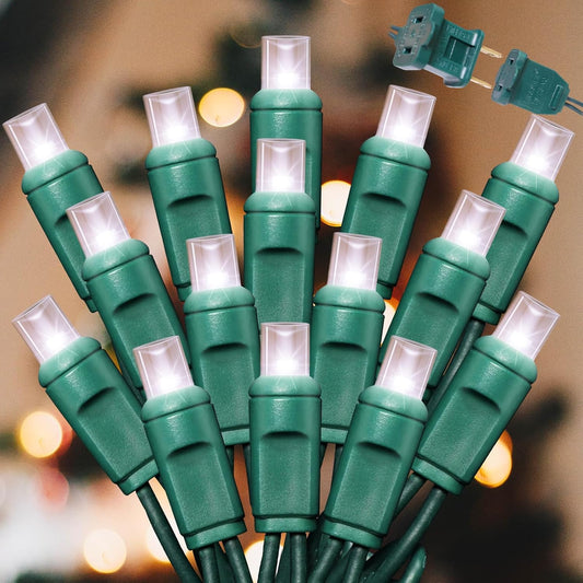 1200LED (24pk of 50L) String Lights, LED Christmas Lights, 6" SPACING,Green Wire, White