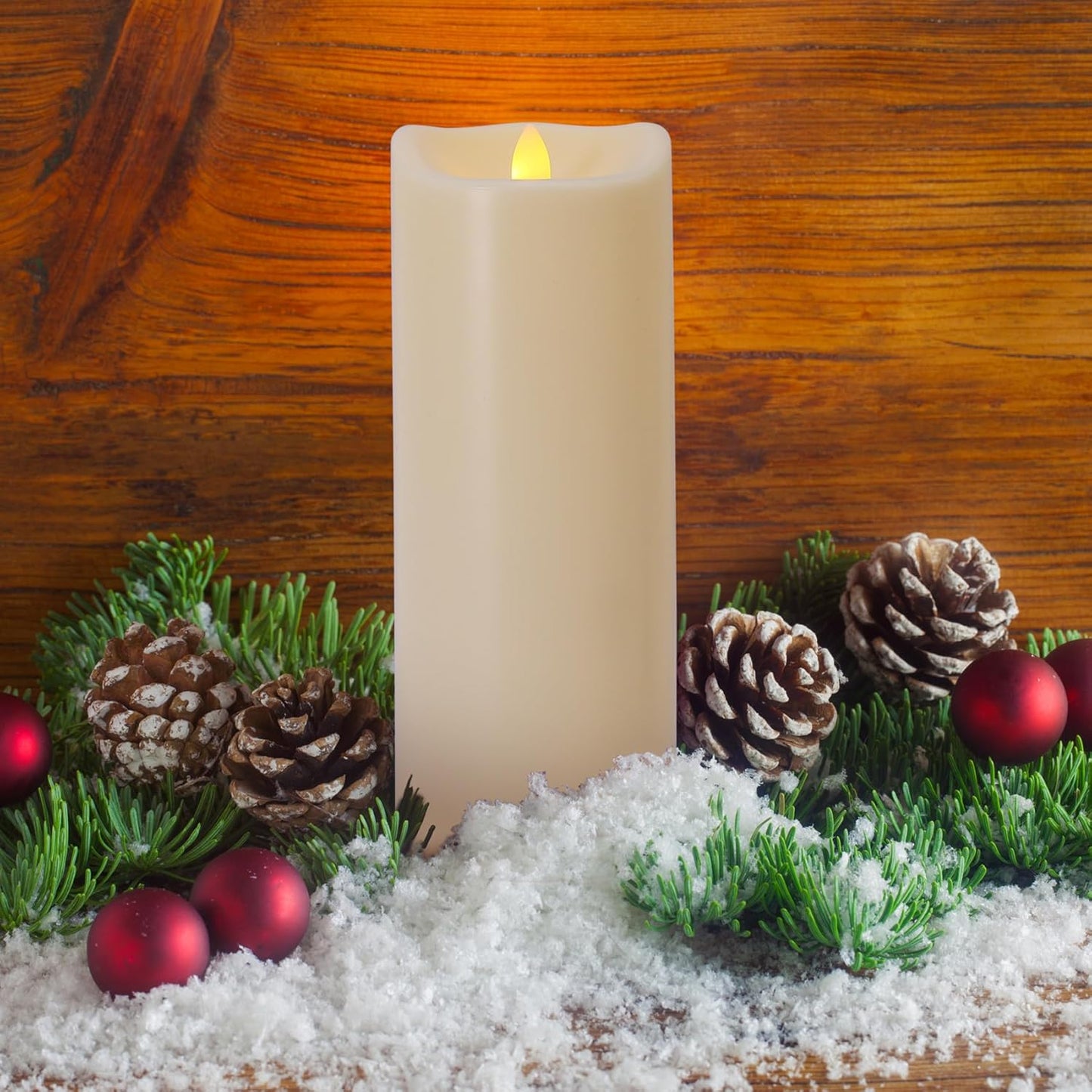 4" x 10" Large Outdoor Flameless Candle with Remote and Timer, Waterproof Battery Operated Flickering LED Pillar Candle for Lanterns, Ivory Plastic, 1 Pack (Battery Not Included)