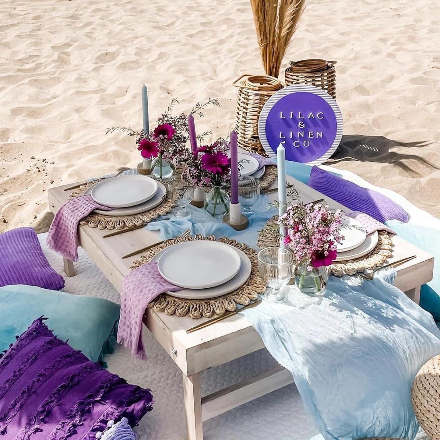 Sioloc 10 Pack Dusty Blue Cheesecloth Table Runner Fall Autumn Decor for Home 10ft Table Cloth for Tea Wedding Birthday Party Baby Bridal Shower Halloween Thanksgiving