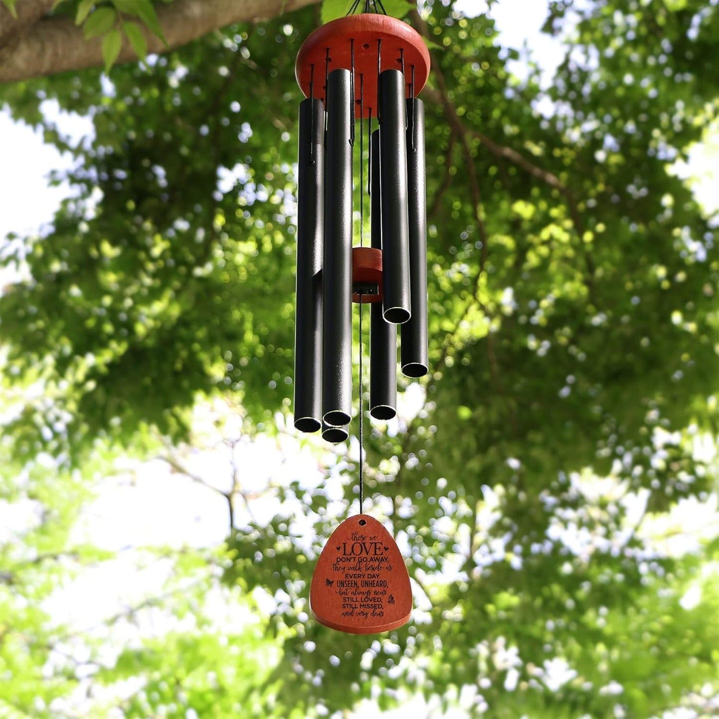 Memgift Memorial Wind Chimes for Outside – Sympathy Gift for Loss of Loved One, Outdoor Keepsake in Memory of Dad Mom Daughter Son