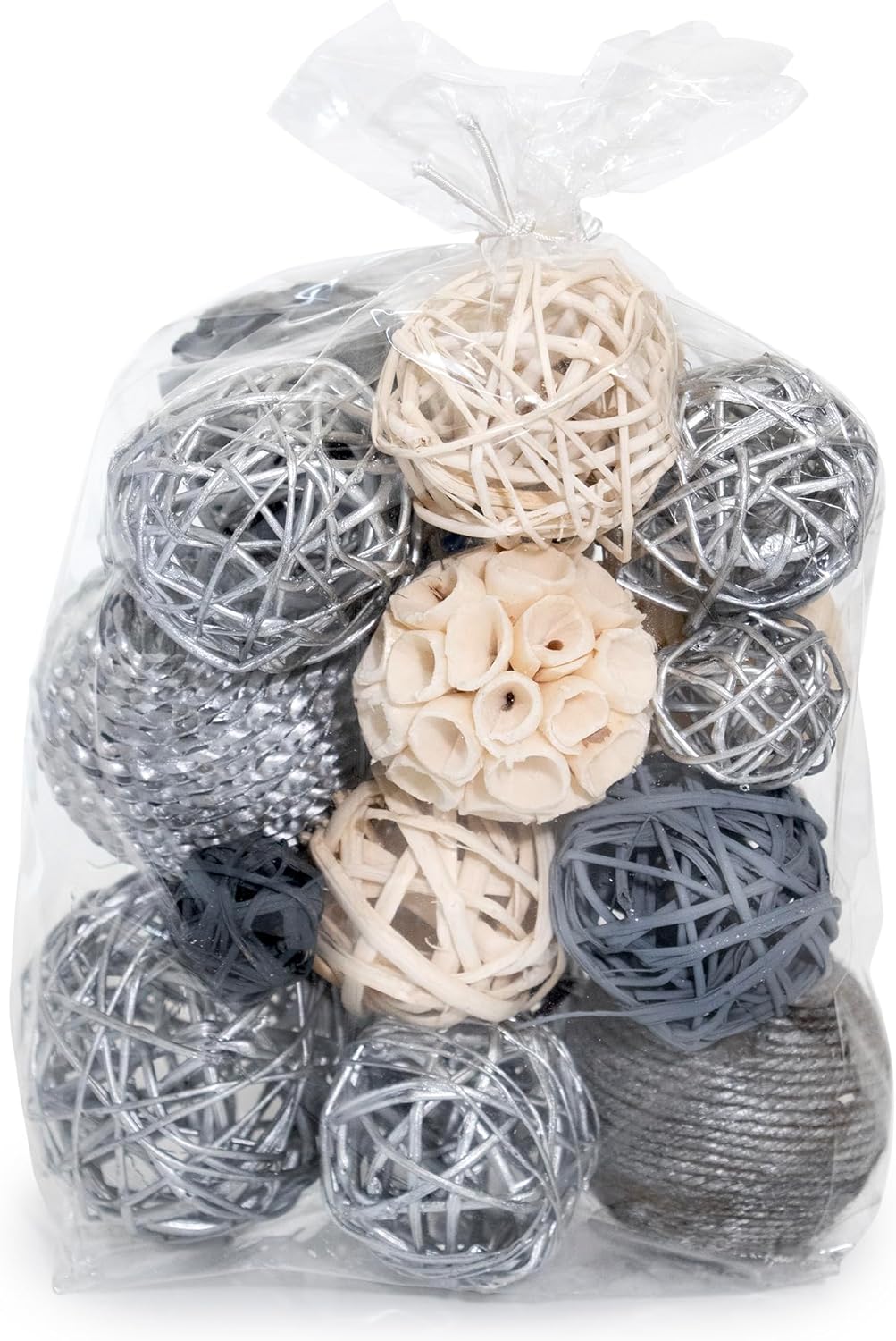 ANDALUCA Decorative Balls Bag Bowl Filler Home Decor (Silver)