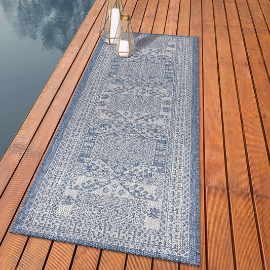 Keen Home Design Terrace Outdoor Runner Rug - 2x12 Washable Indoor/Outdoor Rug for Patio, Kitchen, Balcony, Beach, Garden, Deck and Porch, Size: 2'2"x11'10"