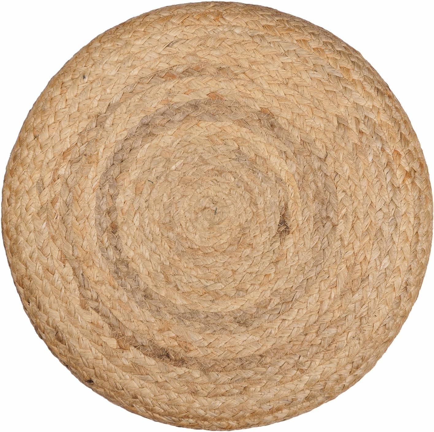 REDEARTH · Cylindrical Pouf Foot Stool Ottoman - Jute Braided Pouffe Poof Accent Sitting Footrest for The Living Room, Bedroom, Nursery, Patio, Lounge & Other Rooms (14.5”x14.5”x16”; Natural Olive)