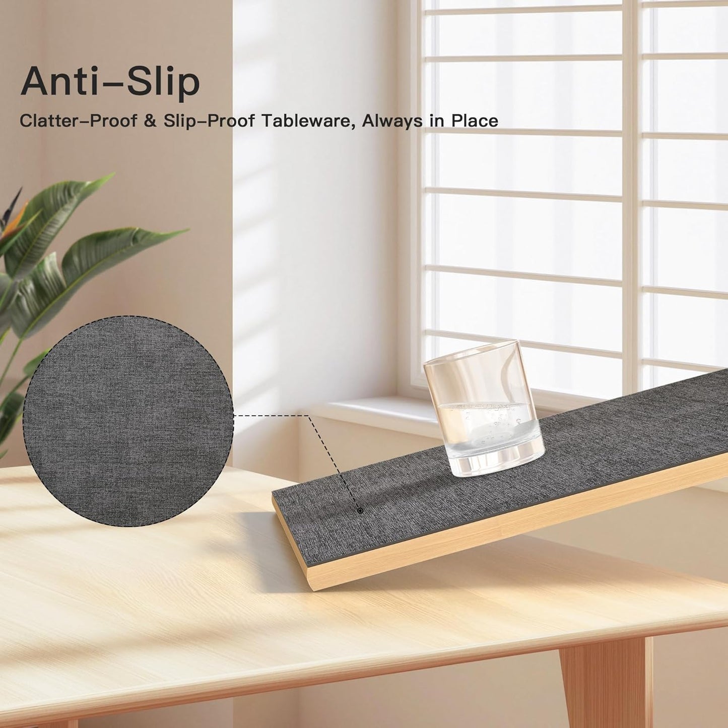 DOLOPL Placemats Set of 4, Reversible Wipeable & Heat Resistant Place Mats, Modern Faux Leather Table Mats for Kitchen, Neutral Waterproof Tablemats for Dining Table Decor, Wedding, Party(Charcoal)