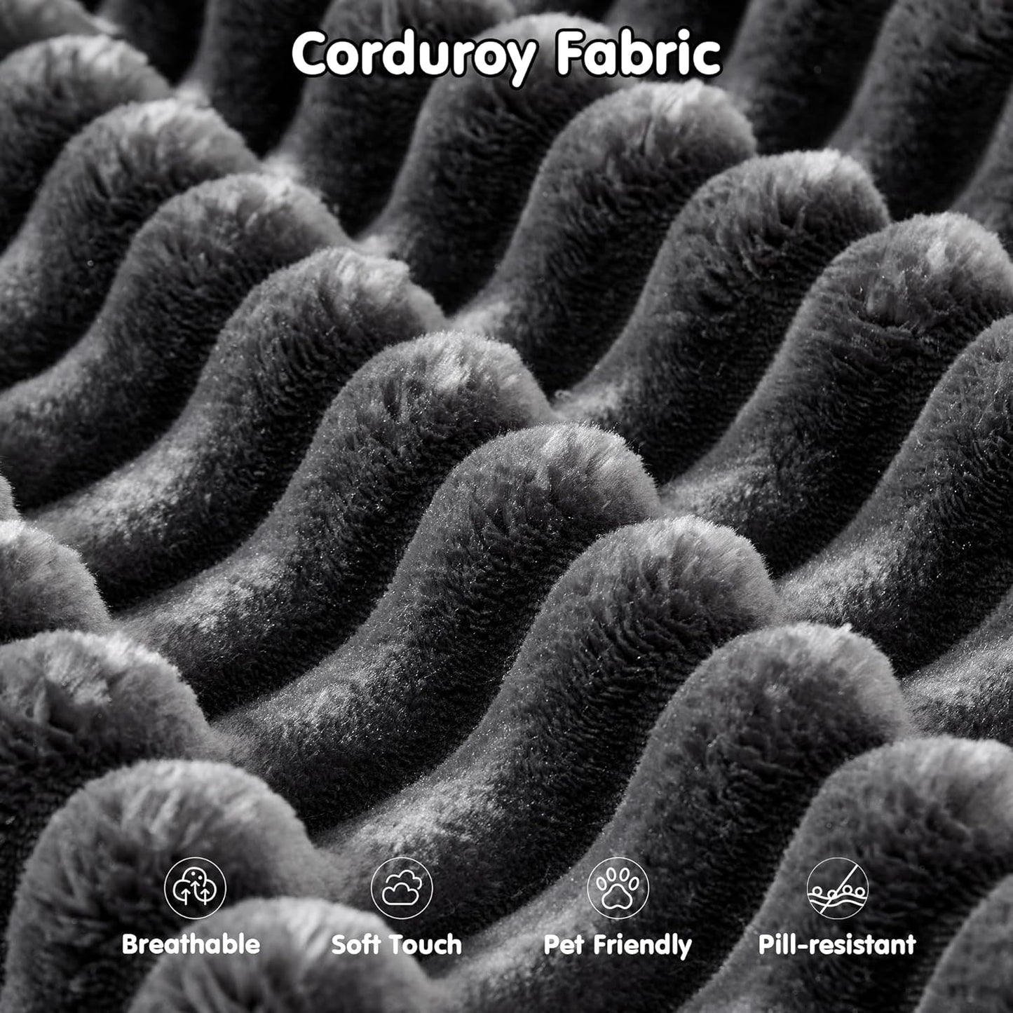 ovios 104" Cloud Sectional Couch with L-Shape Chaise,Modern Modular Sofa with Deep Seat, Upholstered Couches for Living Room Bedroom,No Assembly Required, Grey (Plush Corduroy Fabric)