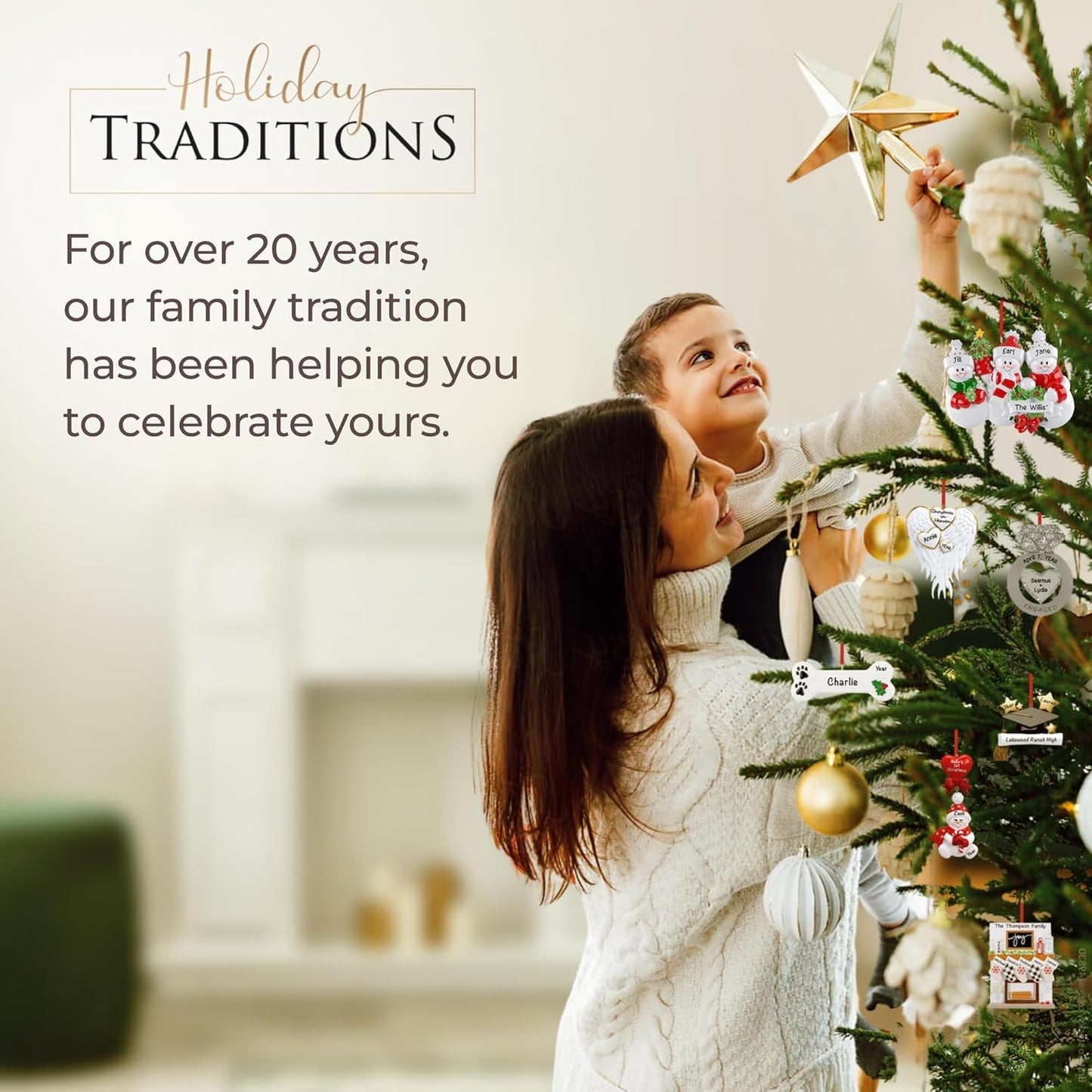 Personalized Family of 6 Ornament 2025 | Free 24h Customization | Laser Engraved Snowman Christmas Ornaments for Tree | Custom Gift Wrapped Festive Holiday Keepsake for Six Persons