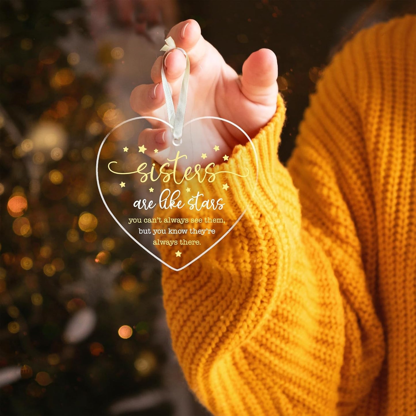 Sister Ornament - Sister Gifts for Christmas - Xmas Sisters Gifts from Sisters, Brother - Acrylic Christmas Ornament 2025