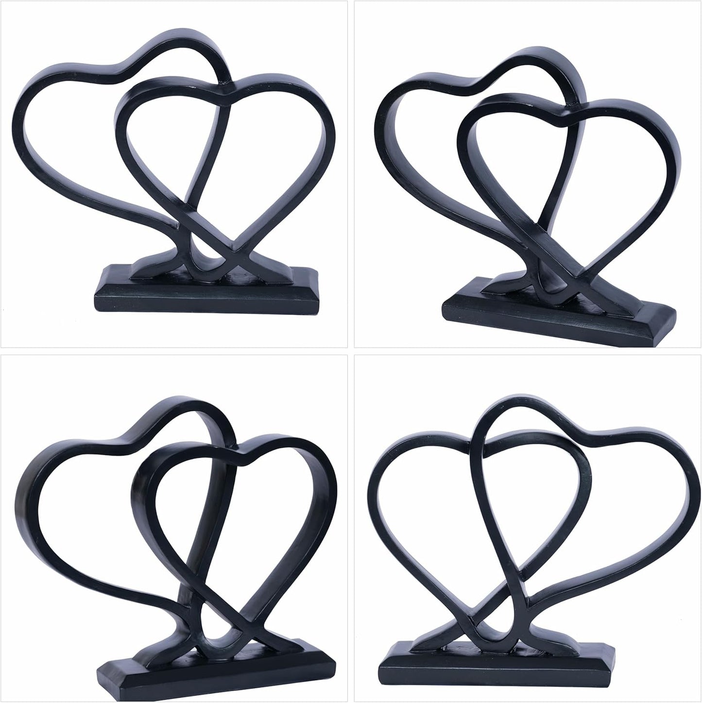 Heart Sculpture for Living Room Decor Heart Decoration Gift for Her and Him Love Wedding Anniversary Couples Gift Modern Heart Statue for Home Coffee Table Dining Table Centerpiece Birthday Gift