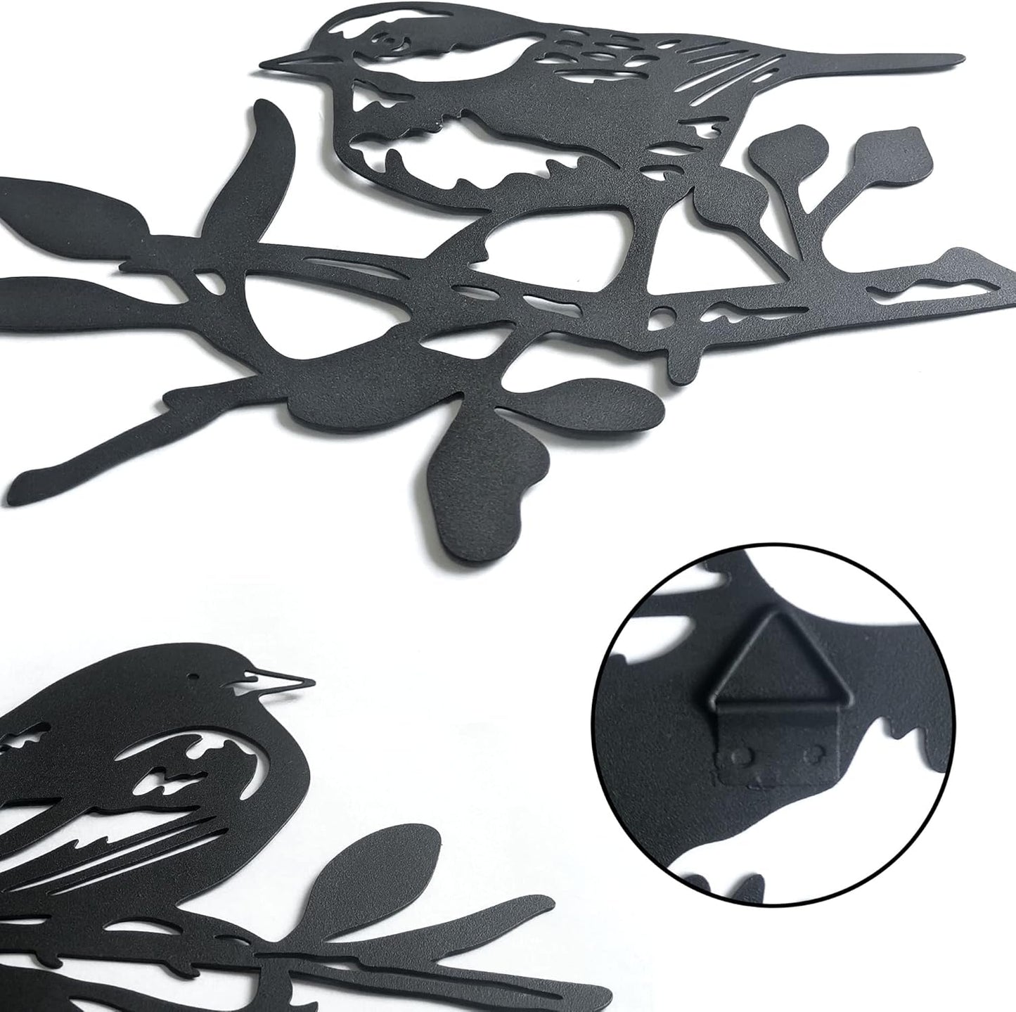 Limygus Wall Art Metal Bird Silhouette Decoration, Set of 3, Nature Style, Waterproof, Indoor Outdoor, for Patio Garden Bedroom Living Room