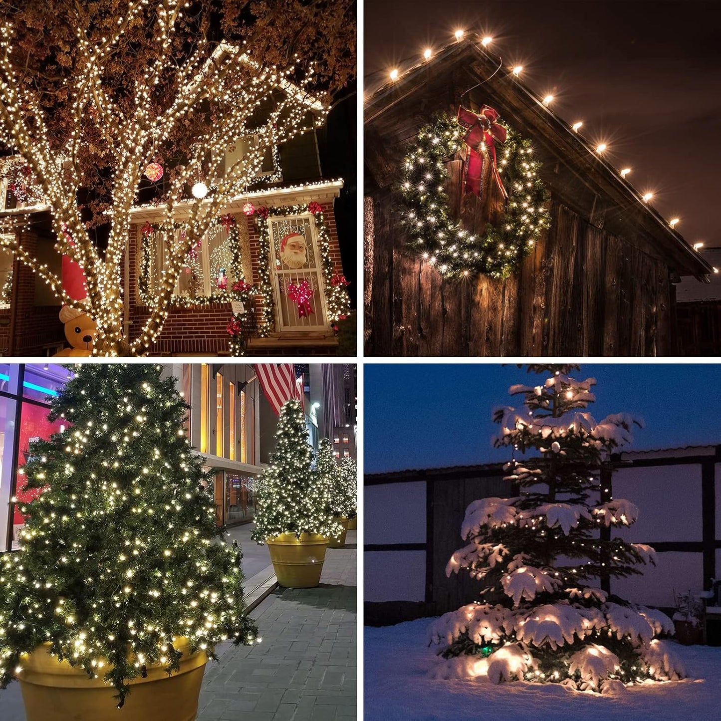 Green Wire,Clear Incandescent Bulb 300 Mini String Lights for Indoor Christmas Tree Garland Birthday Wedding Party Festival Decoration