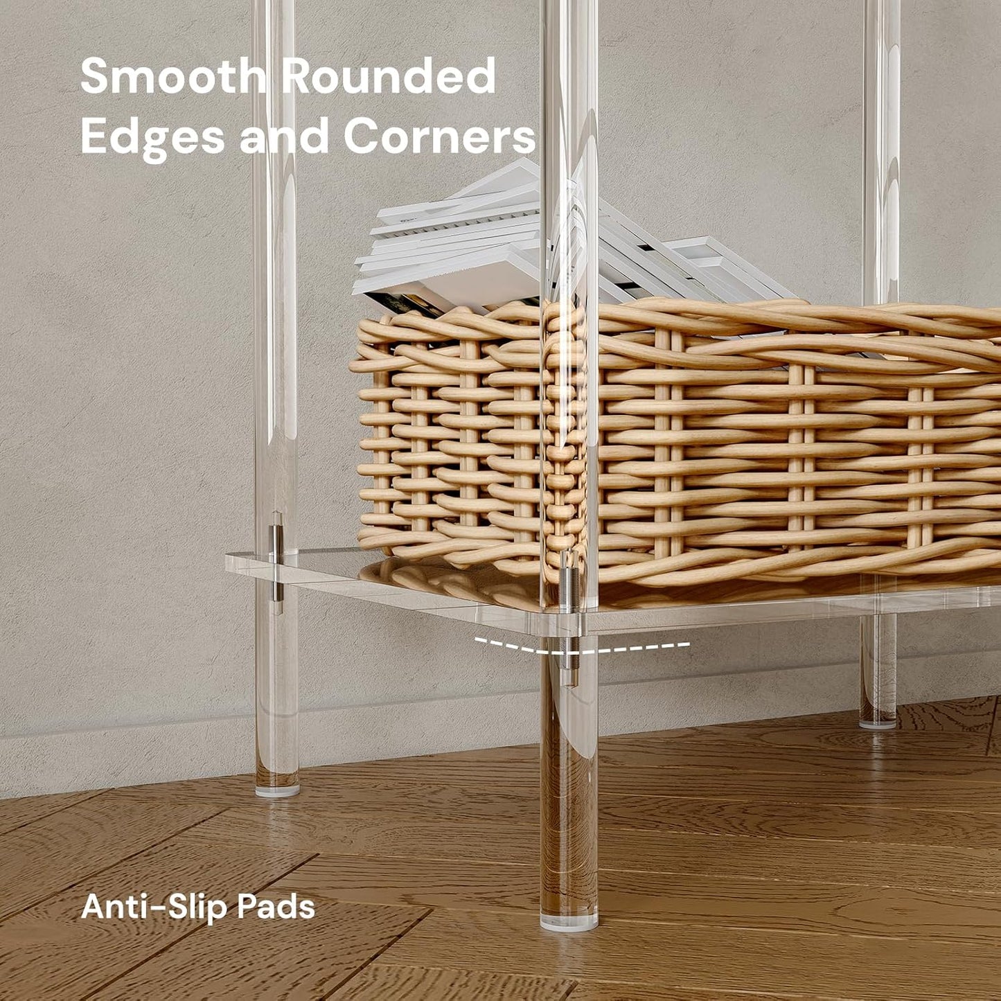 Acrylic Console Table, 29.5" Small Entryway Table with Open Shelves, Clear Entry Table for Sofa, Foyer, Hallway, Living Room, Easy Assembly, 3 Tier, 11.8" D x 31.7" H