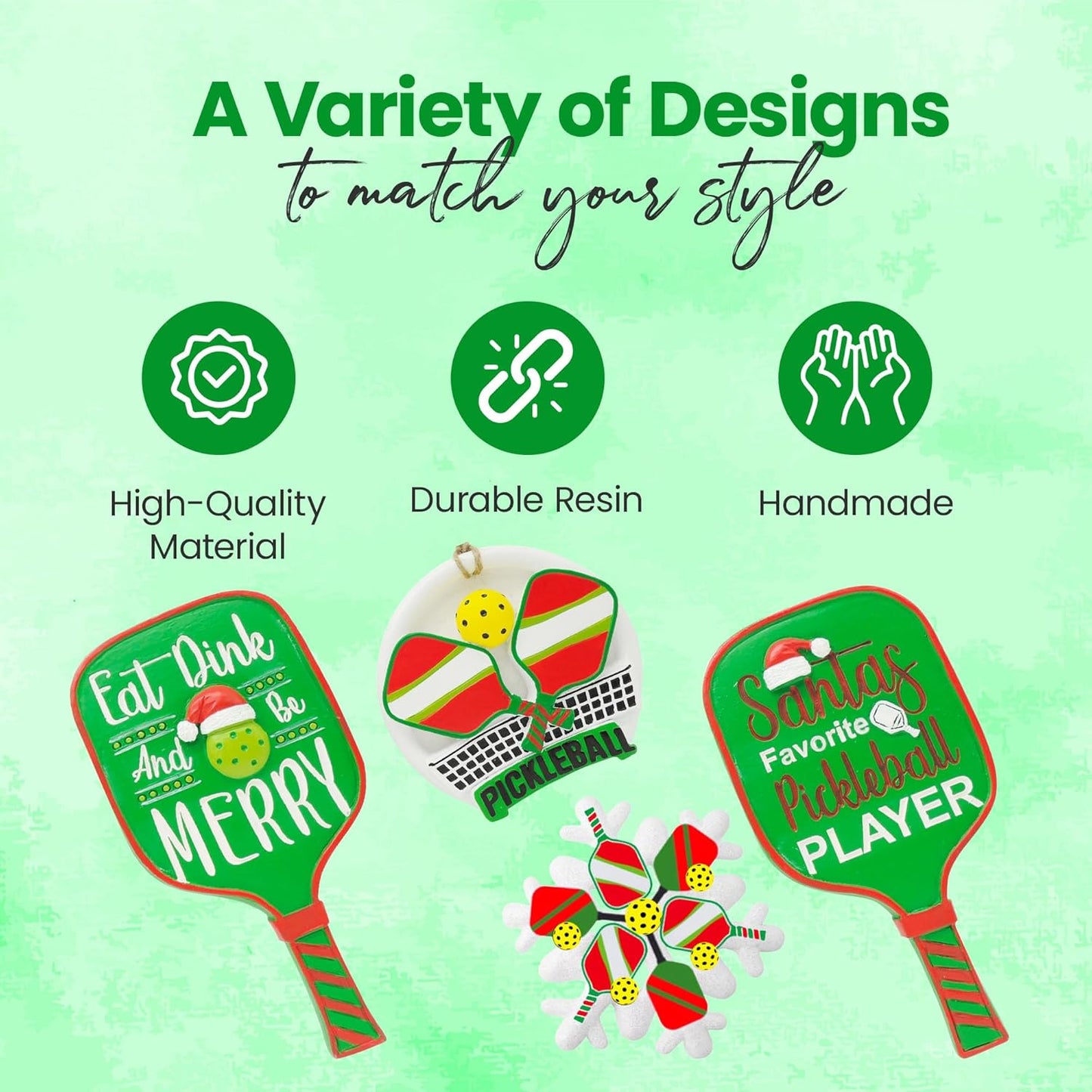 Santa’s Favorite Pickleball Player Christmas Ornament – Holiday Pickleball Paddle Tree Decoration – Funny Gift for Pickleball Lovers, Players & Coaches – Resin Ornament with Gift-Ready String