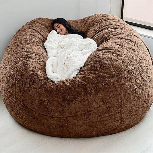 Big Huge Giant Bean Bag Chair for Adults, (No Filler) Bean Bag Chairs in Multiple Sizes and Colors Giant Foam-Filling Required- Machine Washable Covers, Double Stitched Seams (Coffee,6FT)