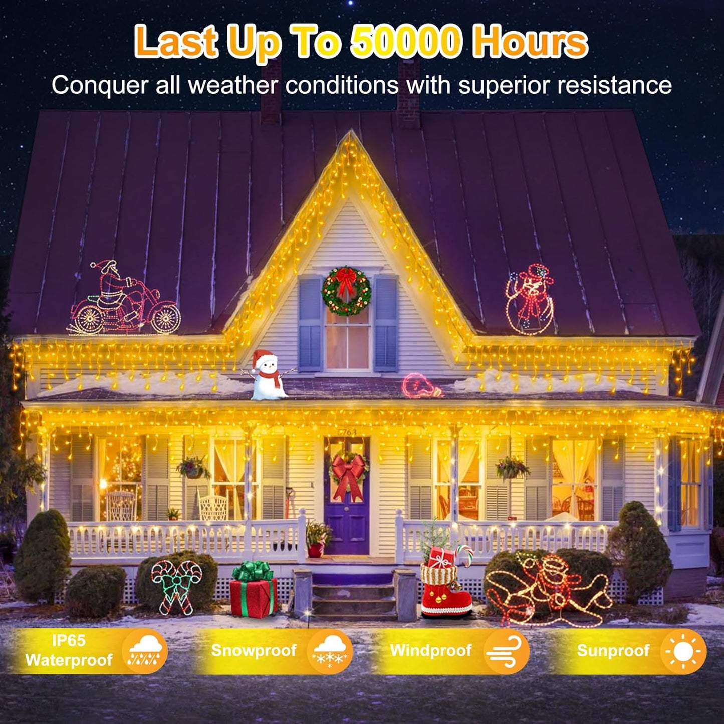 1620LED 164ft Christmas Lights, 360Drops 12 Modes Warm White Christmas String Lights Outdoor Dimmable, Waterproof Christmas Decoration Fairy Lights with Timer for Indoor Eaves Party Patio Window Fence