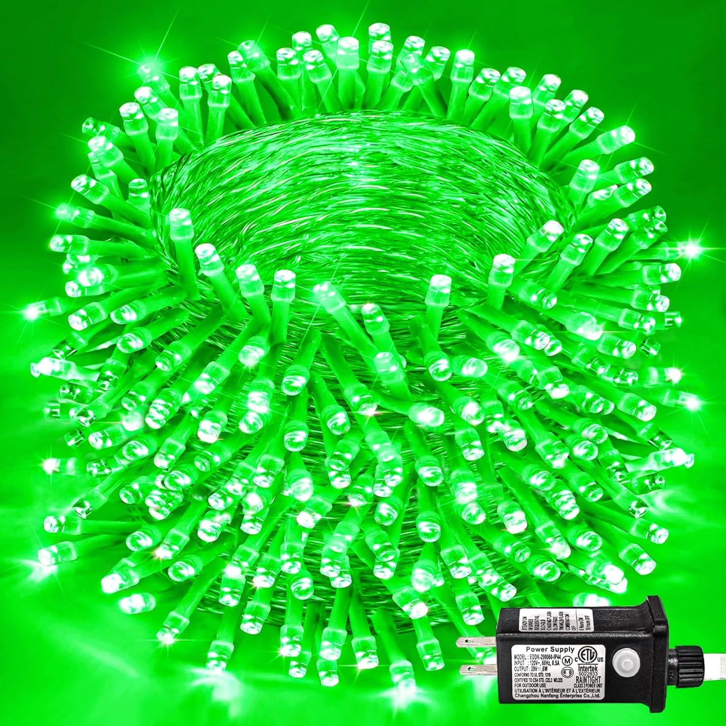 400 LED Green String Lights, 132ft Green Halloween Lights Indoor Outdoor Clear Wire 8 Modes Christmas Lights Plug in Waterproof Twinkle Fairy Lights for Room Tree Christmas Halloween Decorations
