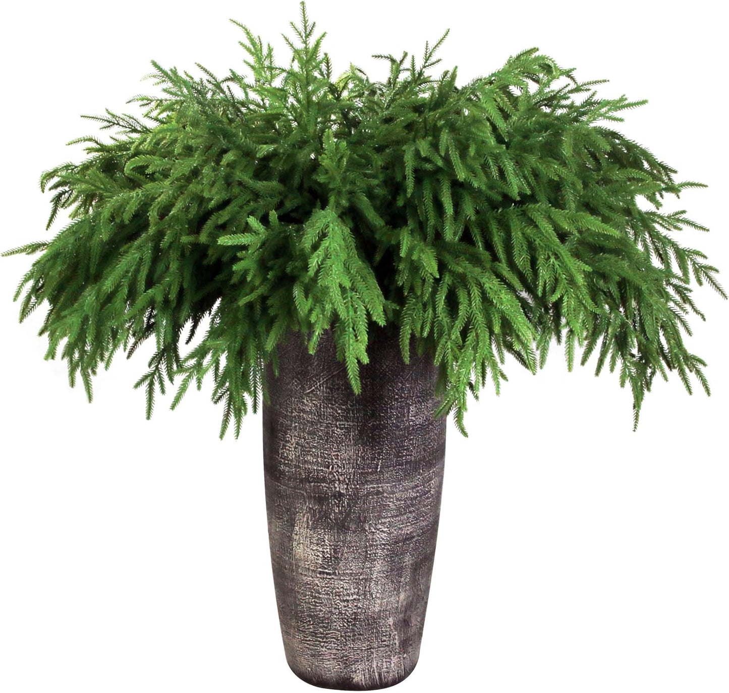 12Pcs Artificial Norfolk Pine Branches 36" Plastic Christmas Plants Decor Faux Greenery Stems Pine Picks Outdoor Faux Plants UV Resistant for Xmas Indoor, Front Porch Home Décor (12, 36inch)