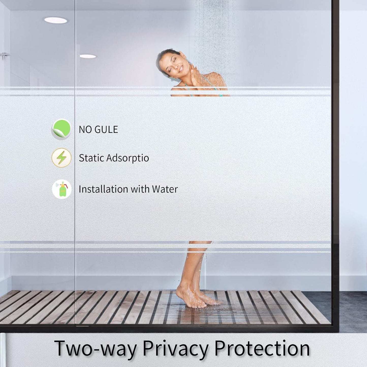 Frosted Glass Window Film with Tools,Reusable Window Privacy Film,Static Clings Window Film Kit for Home Bathroom and Office. (Pure, 29.6Inch×78.7Inch)